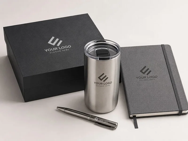 branded tumbler notebook pen and custom gift box set