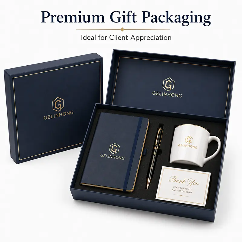 Custom Client Appreciation Gift Box arranged as a branded B2B gift set