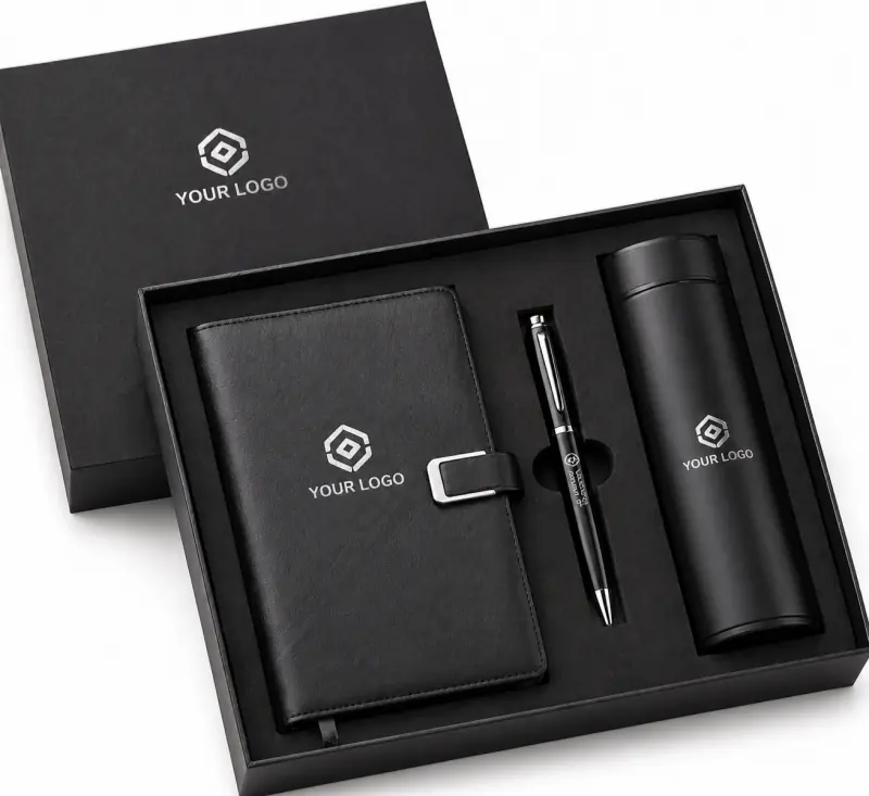 Custom Corporate Office Gift Set arranged as a branded B2B gift set